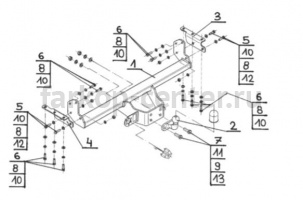 Фаркоп Steinhof для NISSAN NAVARA D40 2005-2015. Артикул N-087
