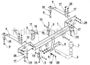 Фаркоп Auto-Hak для FIAT PANDA 2012-2019г. Артикул R 51
