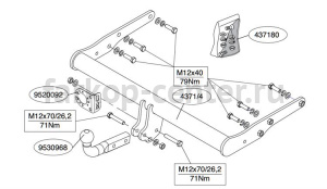 Фаркоп Brink для VOLKSWAGEN MULTIVAN T5 2003-2015. Артикул 437100