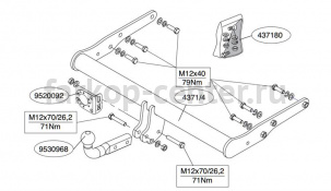 Фаркоп Brink для VOLKSWAGEN MULTIVAN T5 2003-2015. Артикул 437100