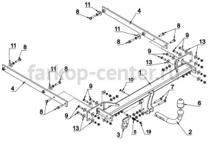 Фаркоп Auto-Hak для MERCEDES-BENZ E-CLASS W212 2009-2016. Артикул D 43