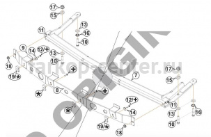 Фаркоп Aragon для VOLKSWAGEN CADDY 2004-2019г. Артикул E6708AA
