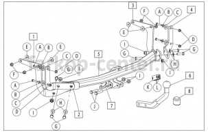 Фаркоп Brink для CITROEN C4 GRAND PICASSO 2013-2019г. Артикул 546600
