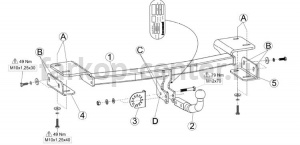 Фаркоп Bosal для HYUNDAI ix35 2010-2015. Артикул 029-441