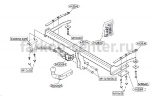 Фаркоп Brink для TOYOTA COROLLA E120/E130 2001-2007. Артикул 442800
