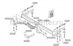Фаркоп Brink для TOYOTA COROLLA E120/E130 2001-2007. Артикул 442800