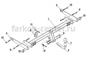 Фаркоп Auto-Hak для VOLKSWAGEN TOURAN 2015-2019г. Артикул K 63