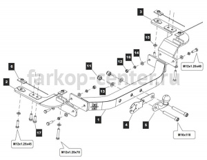 Фаркоп Baltex для LEXUS LX 2007-2019г. Артикул Y-20F