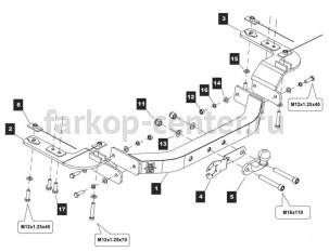 Фаркоп Baltex для LEXUS LX 2007-2019г. Артикул Y-20F