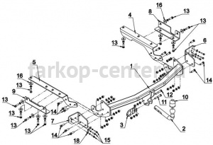 Фаркоп Auto-Hak для TOYOTA RAV4 2013-2019г. Артикул 0 91
