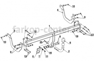 Фаркоп Auto-Hak для PEUGEOT 407 2004-2011. Артикул P 33