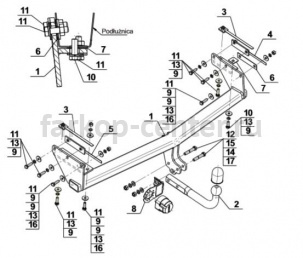 Фаркоп Steinhof для RENAULT KOLEOS 2008-2016. Артикул R-066