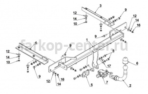 Фаркоп Auto-Hak для OPEL ASTRA J хэтчбек 2009-2015. Артикул E 54A