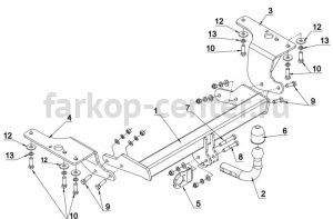 Фаркоп Auto-Hak для TOYOTA AVENSIS 2009-2019г. Артикул 0 74