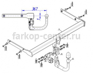 Фаркоп Steinhof для SKODA OCTAVIA A5 2004-2013. Артикул S-343