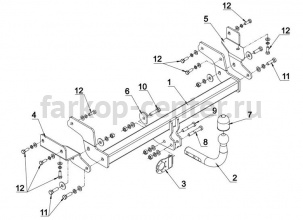 Фаркоп Auto-Hak для MITSUBISHI LANCER 2003-2007. Артикул Z 30