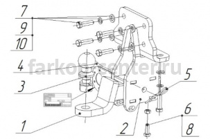 Фаркоп Bosal Russia для LEXUS GX 2009-2019г. Артикул 3011-E