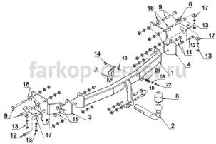 Фаркоп Auto-Hak для KIA SORENTO 2012-2019г. Артикул T 67