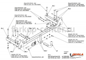 Фаркоп Imiola для AUDI 100 1990-1994. Артикул A-007
