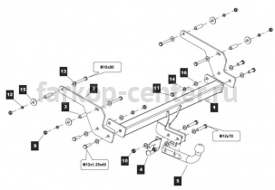 Фаркоп Baltex для RENAULT DUSTER 2010-2015. Артикул 18.2200.12