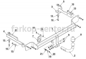 Фаркоп Auto-Hak для FIAT GRANDE PUNTO 2005-2009. Артикул R 38