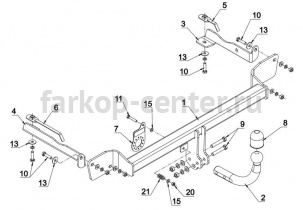 Фаркоп Auto-Hak для FIAT GRANDE PUNTO 2005-2009. Артикул R 38