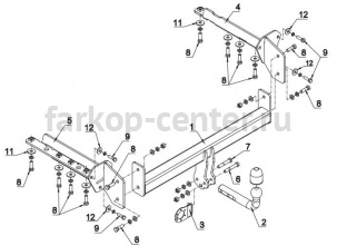 Фаркоп Auto-Hak для SUBARU FORESTER 2013-2019г. Артикул SU 48