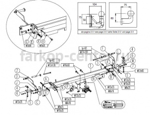 Фаркоп Bosal для PEUGEOT BOXER 2006-2019г. Артикул 043-252