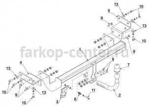 Фаркоп Auto-Hak для HYUNDAI i30 2012-2017. Артикул J 67