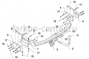 Фаркоп Auto-Hak для RENAULT KOLEOS 2008-2016. Артикул G 55