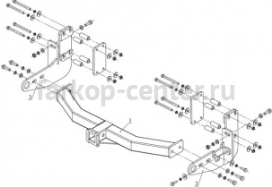 Фаркоп ДЗК для SSANG YONG KYRON 2005-2016. Артикул RA635