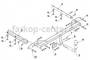 Фаркоп Avtos для CHEVROLET ORLANDO 2011-2019г. Артикул X24