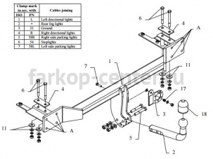 Фаркоп Auto-Hak для CHEVROLET LACETTI хэтчбек 2004-2013. Артикул X 17