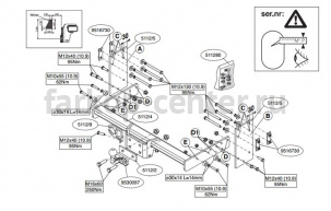 Фаркоп Brink для MERCEDES-BENZ SPRINTER 2006-2019г. Артикул 511200