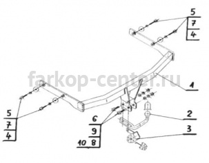 Фаркоп Steinhof для VOLKSWAGEN TOURAN 2003-2015. Артикул V-132