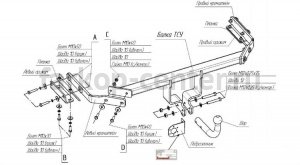 Фаркоп Bosal Russia для NISSAN JUKE 2010-2019г. Артикул 4370-A