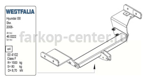 Фаркоп Westfalia для HYUNDAI i30 2007-2012. Артикул 346053600001