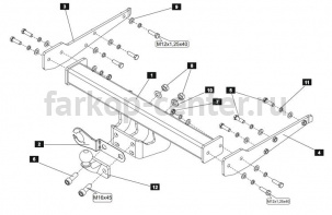 Фаркоп Baltex для VOLKSWAGEN MULTIVAN T5 2003-2015. Артикул 26.1991.22