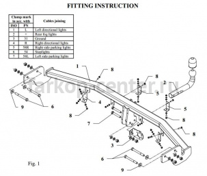 Фаркоп Auto-Hak для HYUNDAI SANTA FE  2006-2012. Артикул J 54