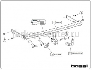 Фаркоп Bosal для SKODA OCTAVIA A7 2013-2019г. Артикул 038-861