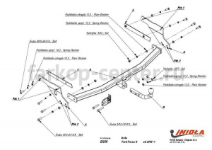Фаркоп Imiola для FORD FOCUS 2 2004-2011. Артикул E-036