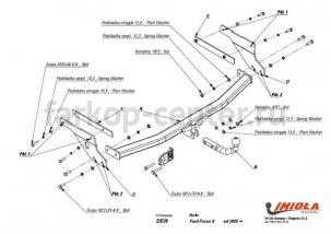Фаркоп Imiola для FORD FOCUS 2 2004-2011. Артикул E-036