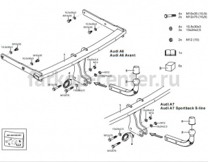 Фаркоп Westfalia для AUDI A6 2011-2018. Артикул 305439900113