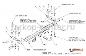 Фаркоп Imiola для OPEL ASTRA G 1998-2004. Артикул O-007