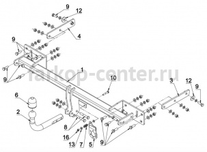 Фаркоп Auto-Hak для MERCEDES-BENZ CLA-CLASS C117/X117 2013-2019г. Артикул D 54