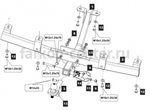 Фаркоп Baltex для CHEVROLET NIVA 2002-2019г. Артикул 27.2582.32