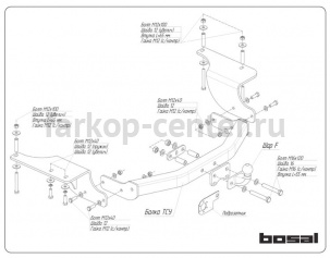Фаркоп Bosal Russia для GEELY EMGRAND X7 2012-2016. Артикул 9007-F