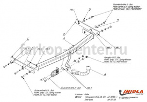 Фаркоп Imiola для VOLKSWAGEN POLO 4 2001-2009. Артикул W-022