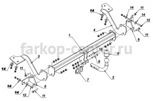 Фаркоп Auto-Hak для PEUGEOT PARTNER TEPEE 2008-2019г. Артикул F 31