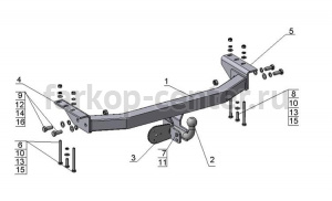 Фаркоп Avtos для MITSUBISHI PAJERO SPORT 1998-2008. Артикул MI15